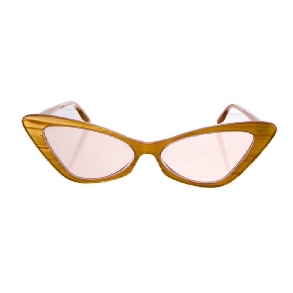 NWOT Gucci Yellow GG0708S Cat Eye Sunglasses - Picture 2 of 5
